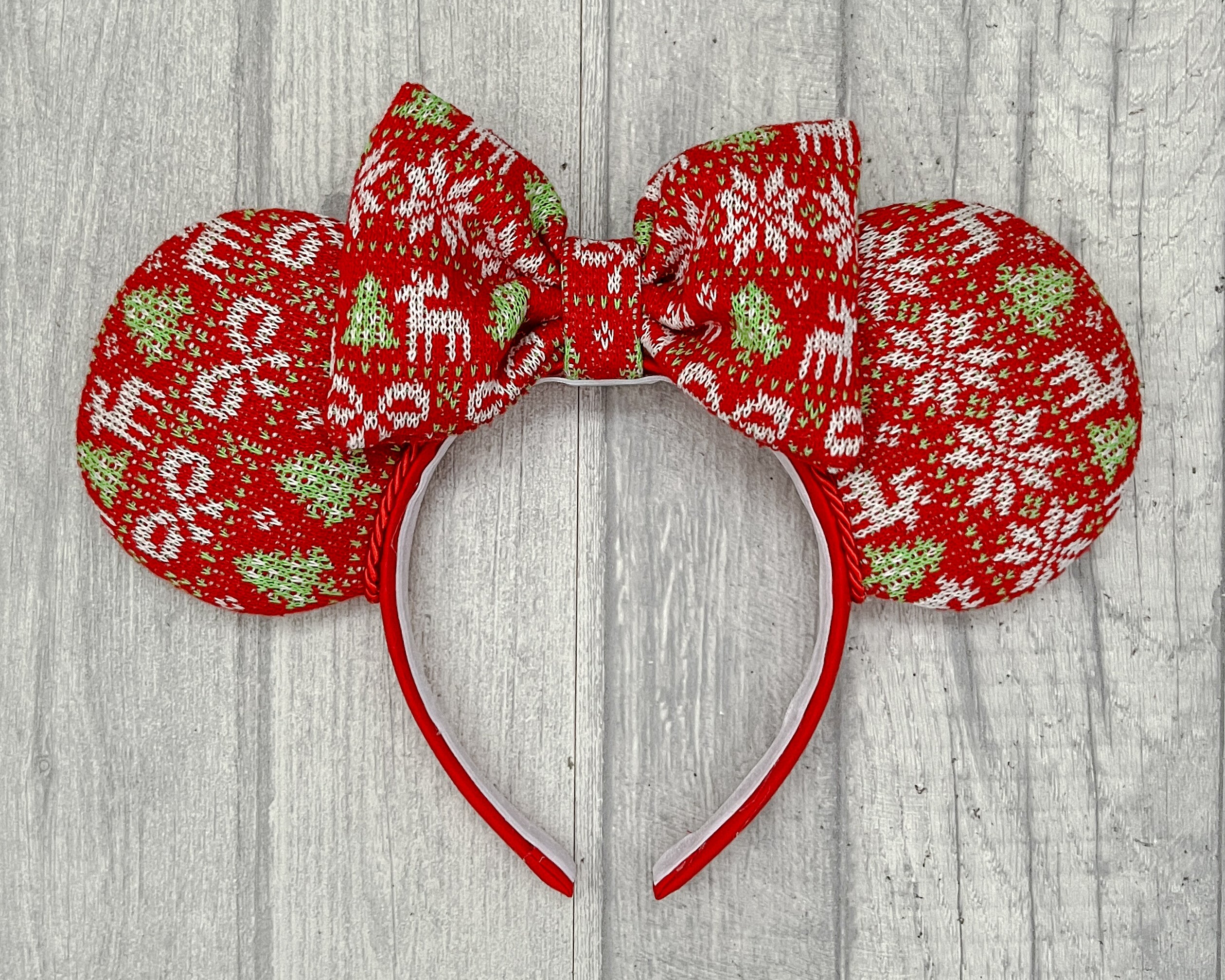Red Ugly Sweater Mouse Ears