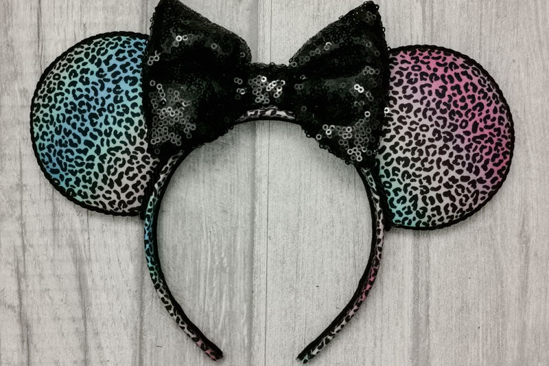 Rainbow Animal Print Mouse Ears