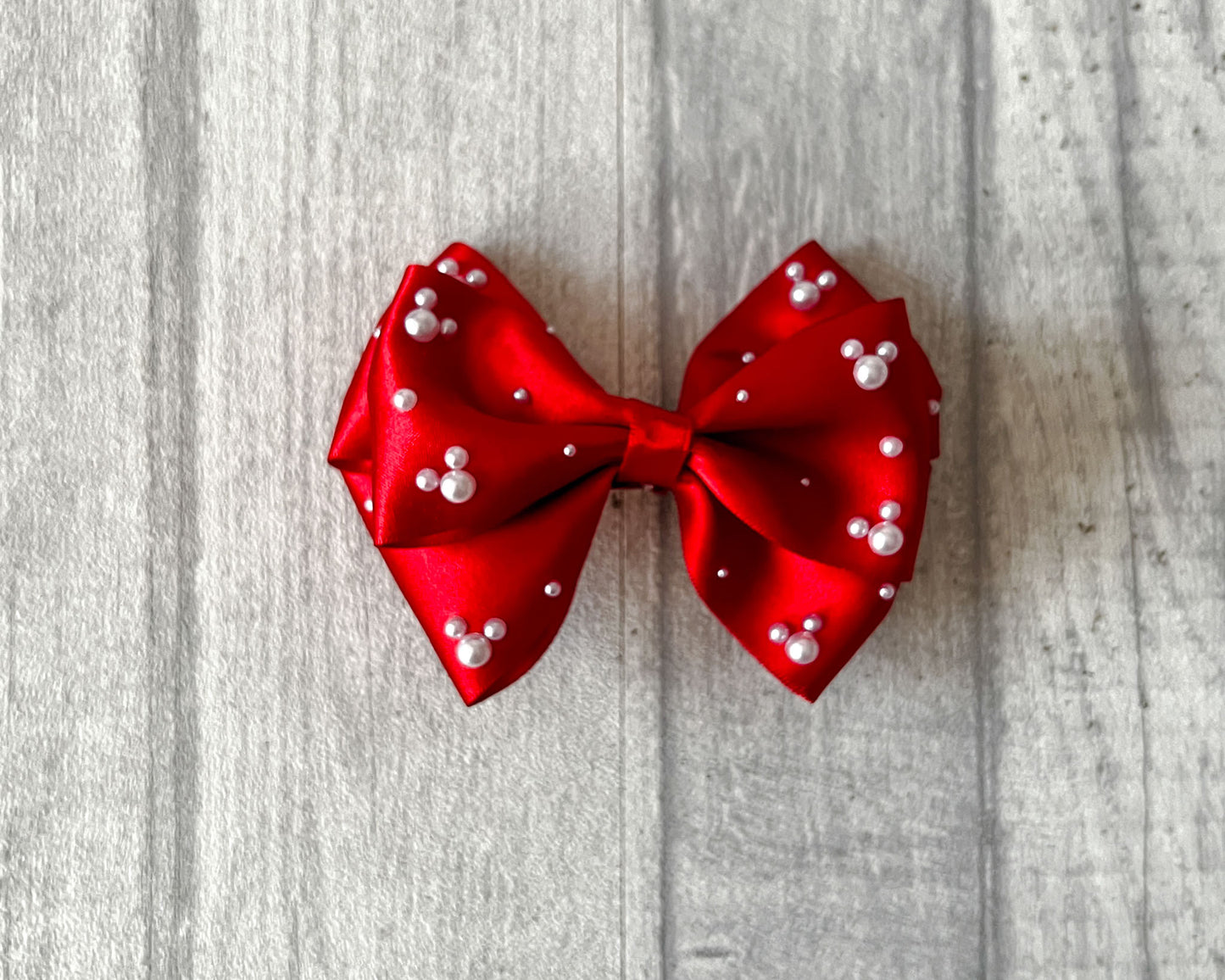 Pearl Mouse Inspired Hair Bow