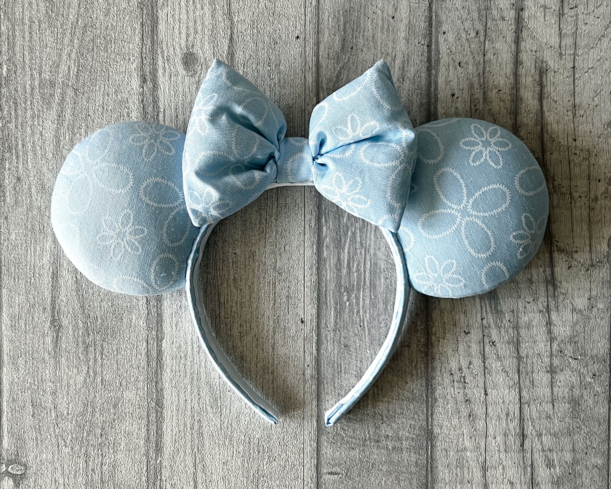 Denim Flowers Mouse Ears