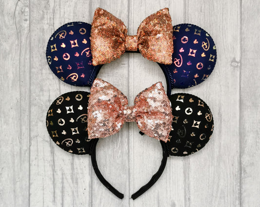 Designer Minnie Mouse Ears Black Navy