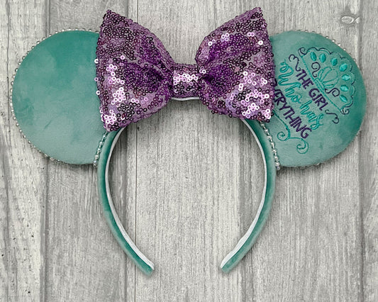 Ariel Inspired Minnie Mouse Ears