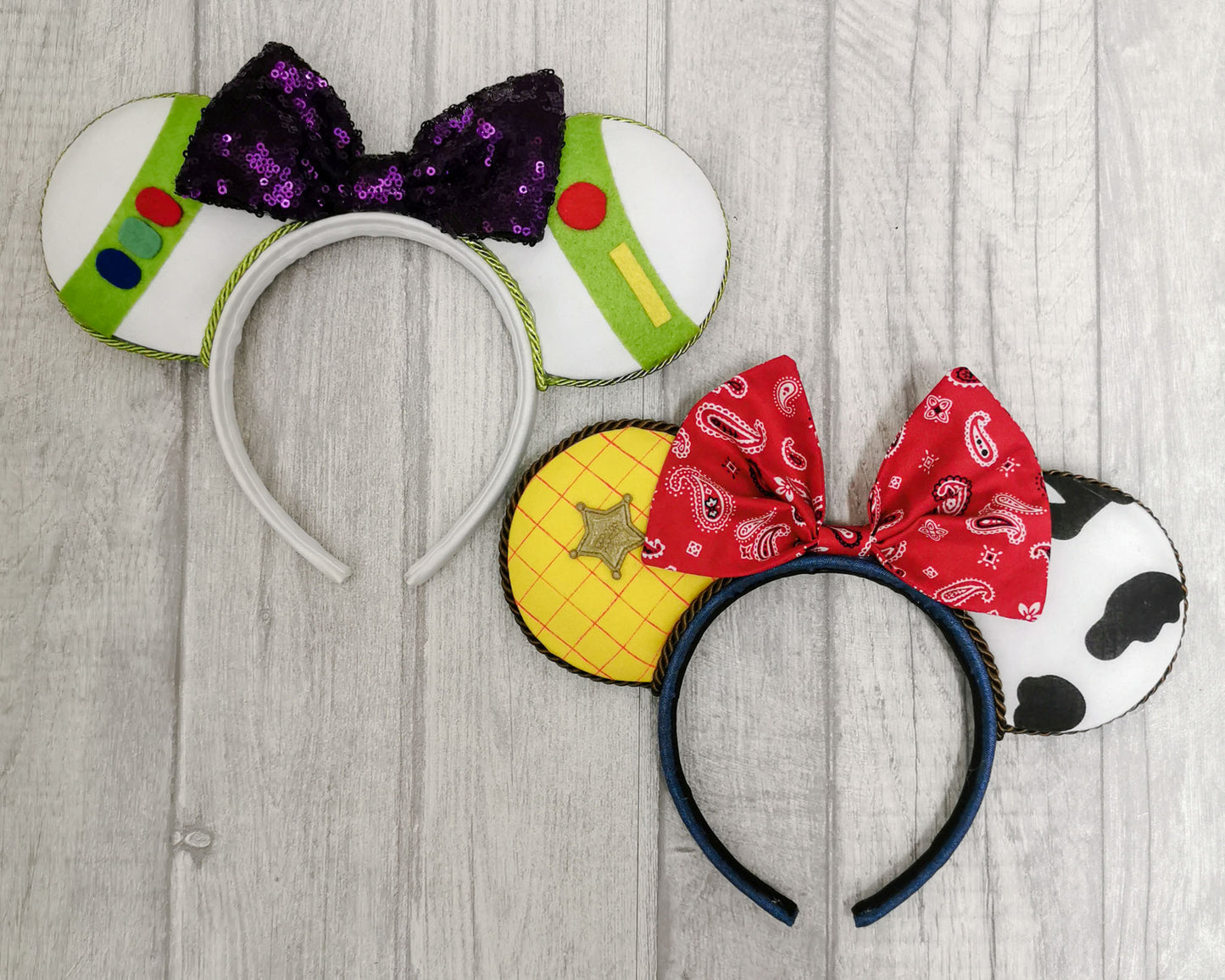 Buzz Lightyear Space Range and Woody Toy Sheriff Minnie Mouse Ears