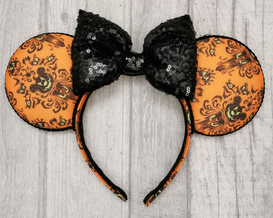 Mansion Mickey Minnie Mouse Ears Haunted Mansion Halloween Phantom Manor Pumpkin Mickey