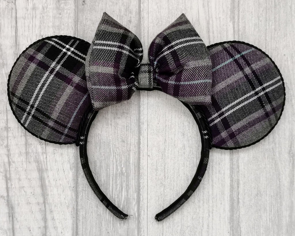 Purple Plaid Tartan Minnie Mouse Ears Fall