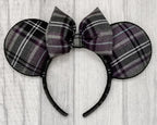 Purple Plaid Tartan Minnie Mouse Ears Fall