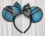 Turquoise Plaid Minnie Mouse Ears