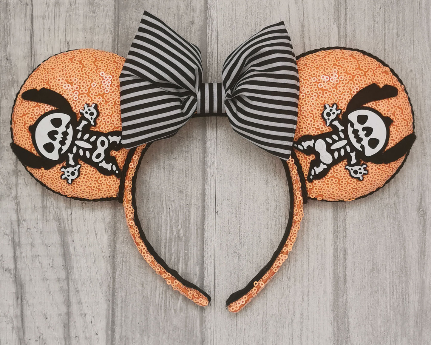 Skeleton Stitch Halloween Minnie Mouse Ears