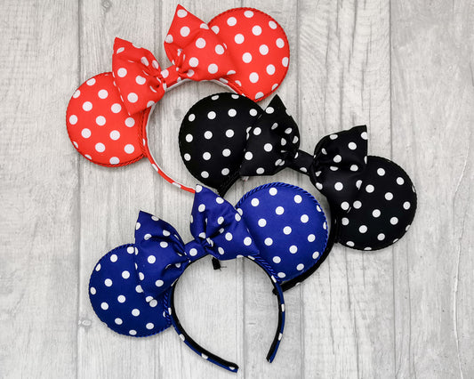 Classic Spotty Minnie Mouse Ears Red Black Blue