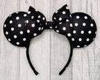 Black and White Spotty Minnie Mouse Ears
