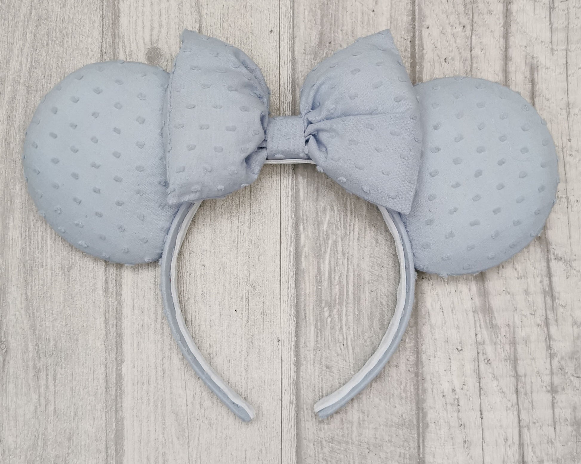 Blue Swiss Dot Minnie Mouse Ears