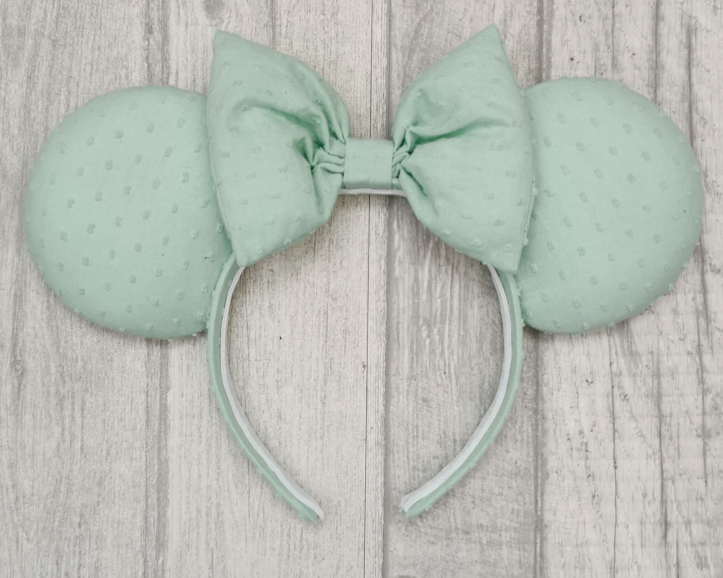 Green Swiss Dot Minnie Mouse Ears