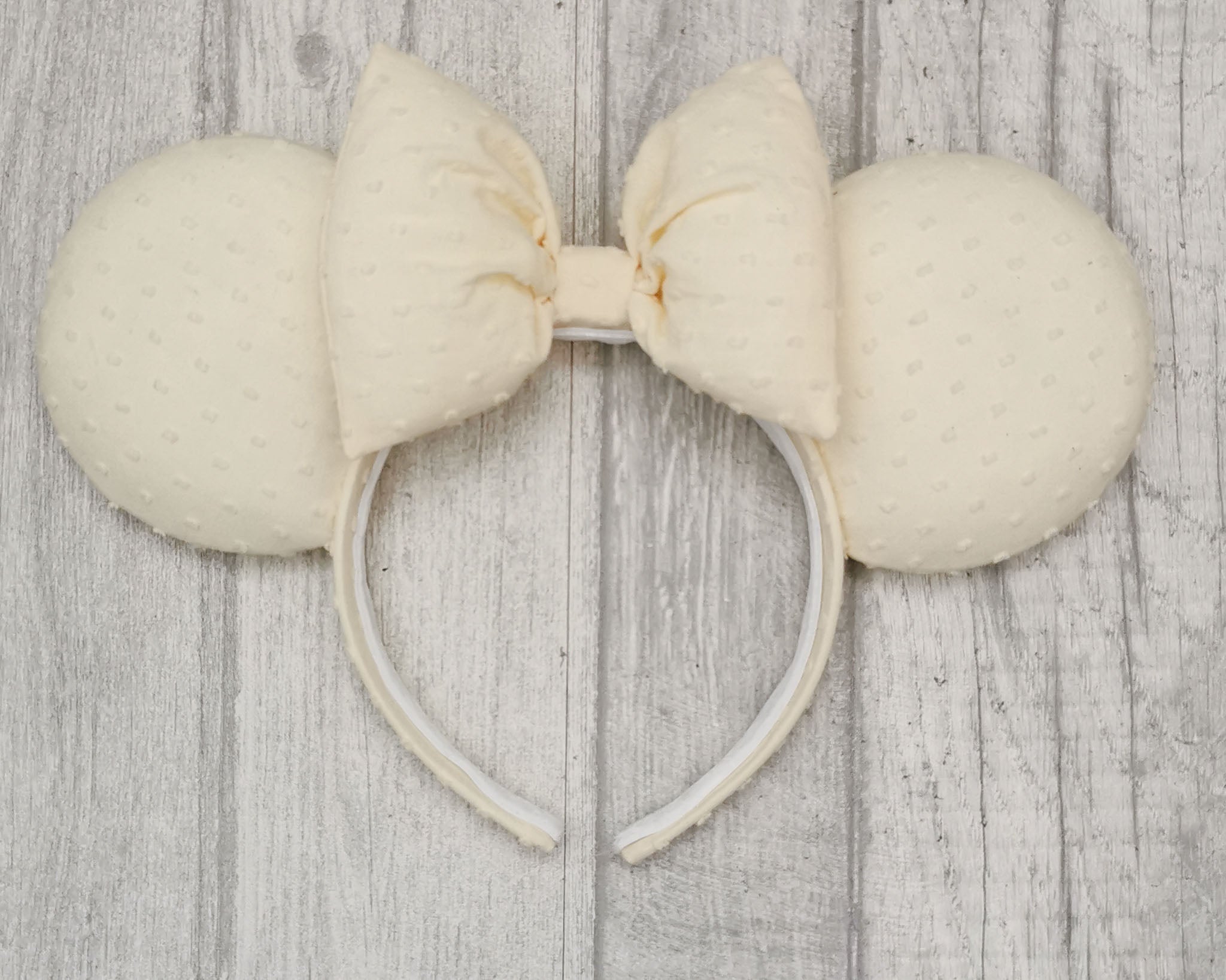 Yellow Swiss Dot Minnie Mouse Ears