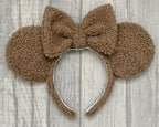 Chocolate Brown Teddy Minnie Mouse Ears Sherpa 
