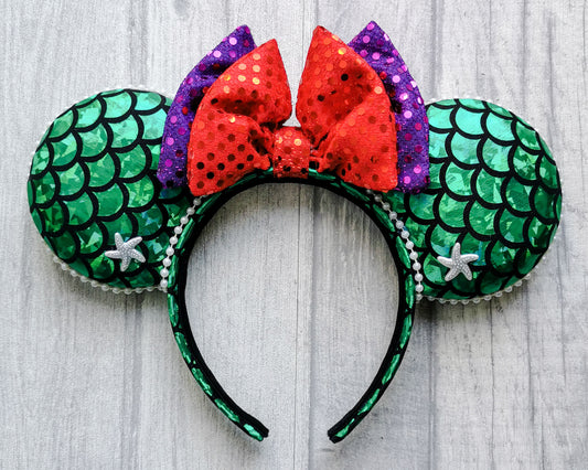 Little Mermaid Ariel Inspired Minnie Mouse Ears
