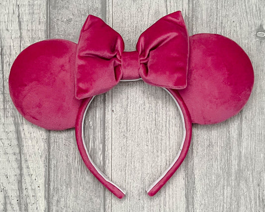 Raspberry Pink Velvet Minnie Mouse Ears