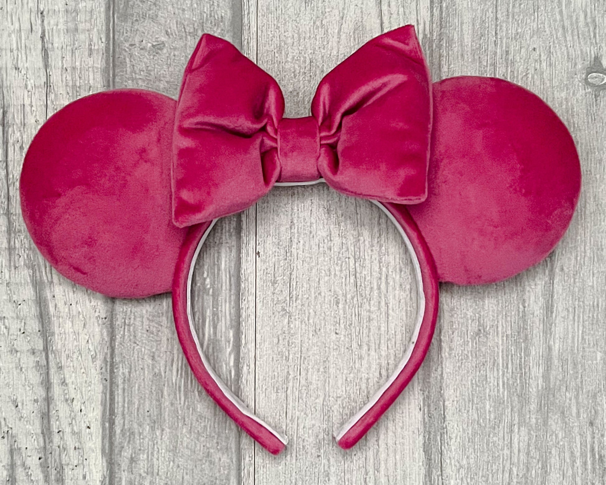 Raspberry Pink Velvet Minnie Mouse Ears