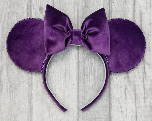 Purple Velvet Minnie Mouse Ears 
