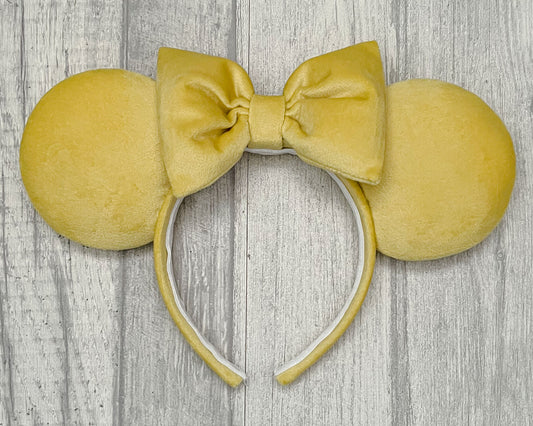Sunshine Yellow Velvet Minnie Mouse Ears